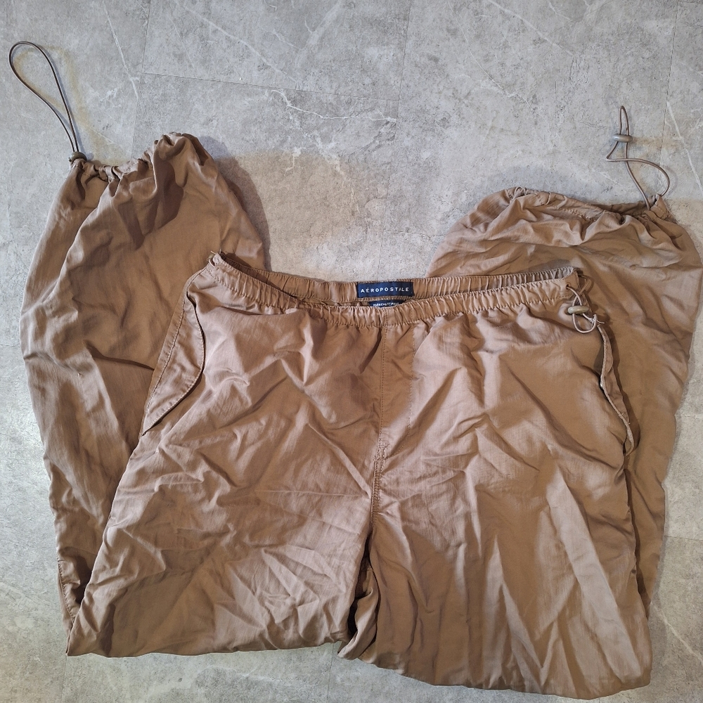 Aeropostale Women's Tan Drawstring Parachute Pants Size XL - Picture 4 of 11